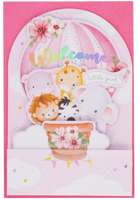 Darčekové prianie Legami Pop-Up Card - Pop-Up Greeting Card - Baby Girl