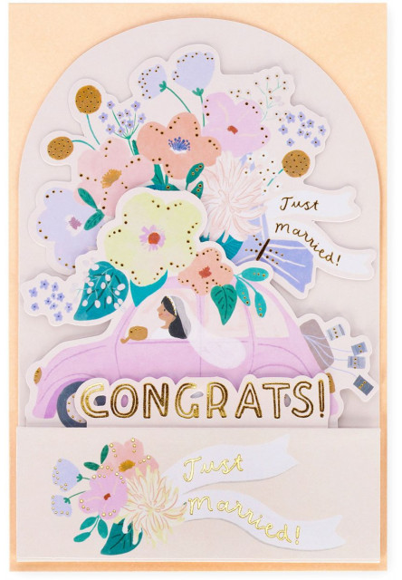Darčekové prianie Legami Pop-Up Card - Pop-Up Greeting Card - Wedding Car