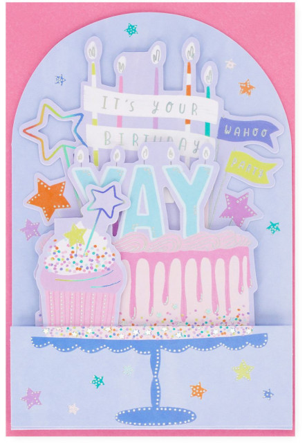 Darčekové prianie Legami Pop-Up Card - Pop-Up Greeting Card - Birthday Cake
