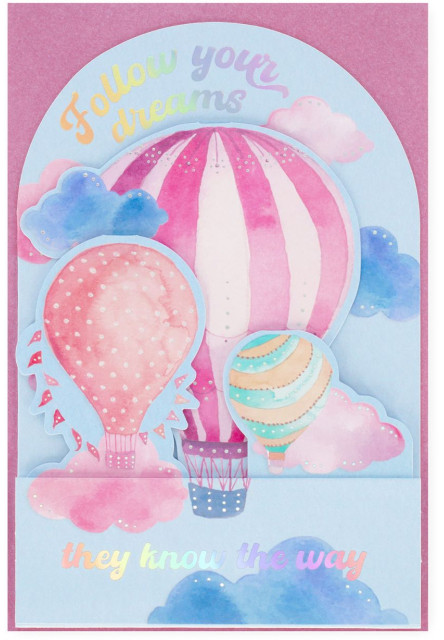 Darčekové prianie Legami Pop-Up Card - Pop-Up Greeting Card - Air Balloon