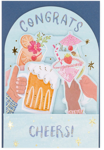 Darčekové prianie Legami Pop-Up Card - Pop-Up Greeting Card - Cocktail