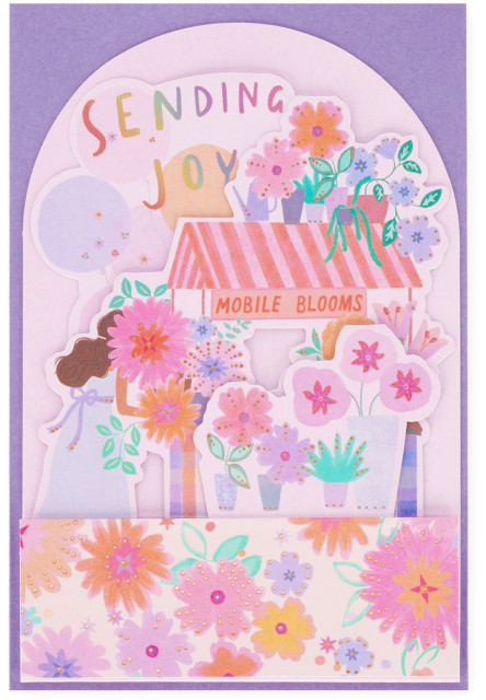Darčekové prianie Legami Pop-Up Card - Pop-Up Greeting Card - Flower Cart