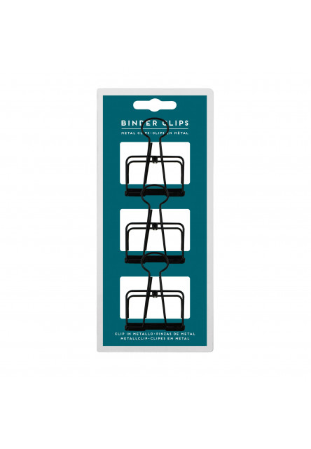 Klipy do zakladača Legami Set Of 3 Metal Clips - Binder Clips - Black