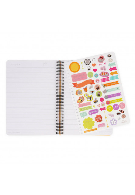 Zápisník Legami Lined Spiral-Bound Notepad - Spiral Notebook - Large - Sushi Cat