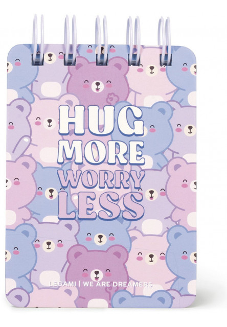 Zápisník Legami Lined Spiral-Bound Notepad - Spiral Notepad - Mini - Teddy Bear