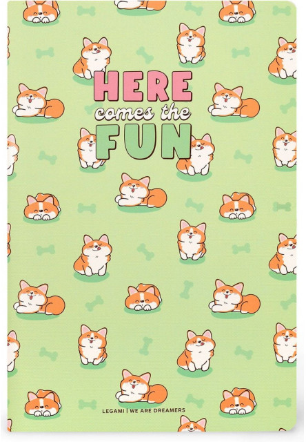 Zápisník Legami Lined Notebook - Quaderno - Large - Corgi