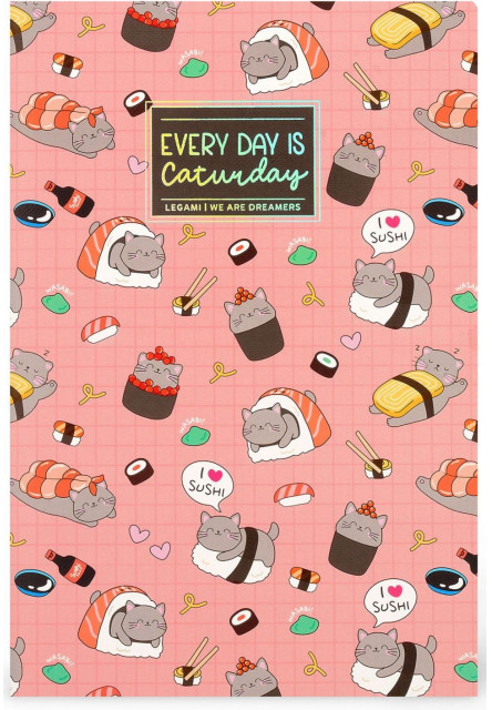 Zápisník Legami Plain Notebook - Quaderno - Medium - Sushi Cat