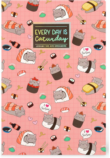 Zápisník Legami Lined Notebook - Quaderno - Medium - Sushi Cat