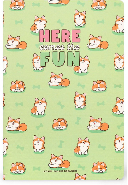 Zápisník Legami Lined Notebook - Quaderno - Medium - Corgi