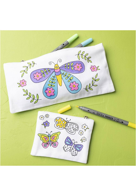 Kreativní sada Mini Craft Kit Textile Colouring Butterflies