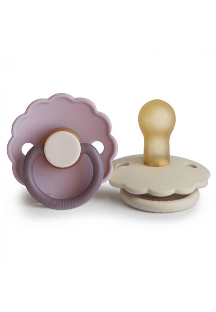Dvojbalenie cumlíkov frigg daisy lavender haze/ cream, 0-6m, kaučuk