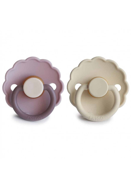 Dvojbalenie cumlíkov frigg daisy lavender haze/ cream, 6-18m, kaučuk