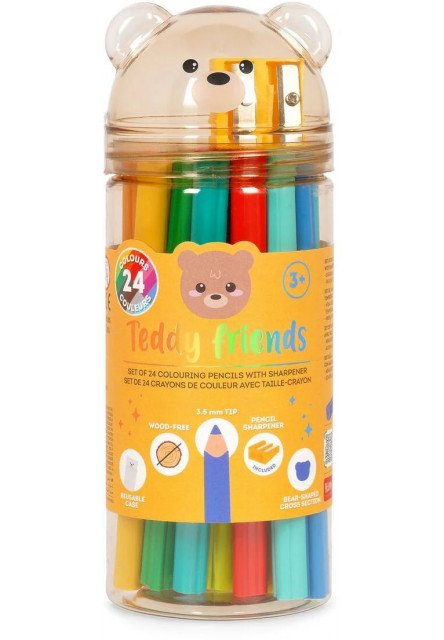 Sada 24 pasteliek s strúhadlom Legami - Teddy Bear