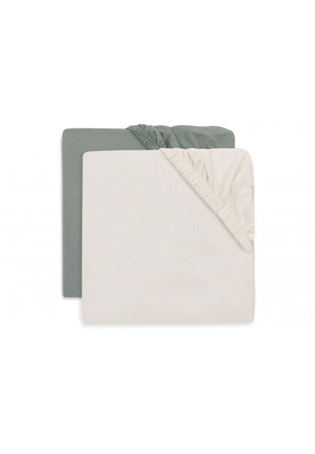 Prostěradlo napínací 40/50 x 80/90 cm 2 ks Sea Green/Ivory