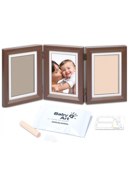 Dřevěný rámeček pro otisk My Baby Touch Double Brown