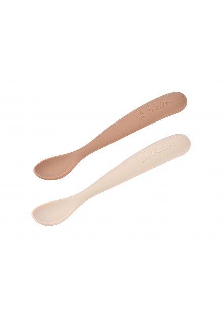 První lžičky silikonové 2 ks s pouzdrem Clay Praline