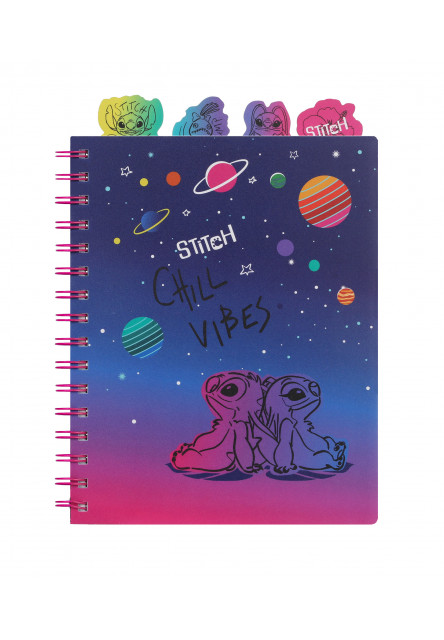 Zápisník spirálový Chill vibes A5 se záložkami Stitch Black