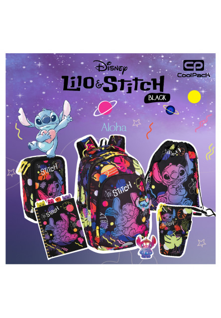 Zápisník spirálový Chill vibes A5 se záložkami Stitch Black
