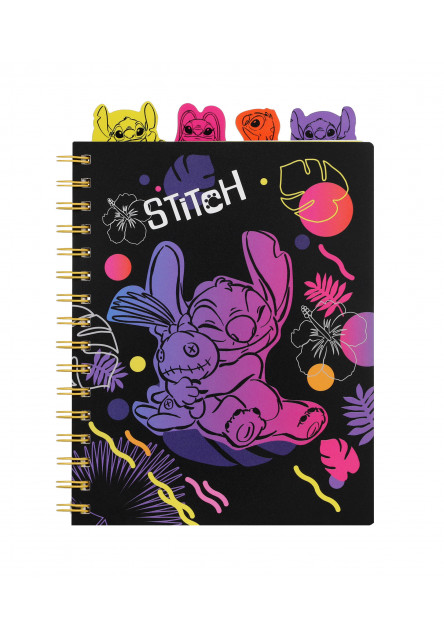 Zápisník spirálový A5 se záložkami Stitch Black