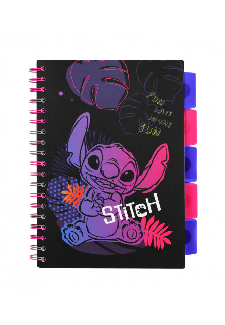 Zápisník spirálový B5 se záložkami Stitch Black