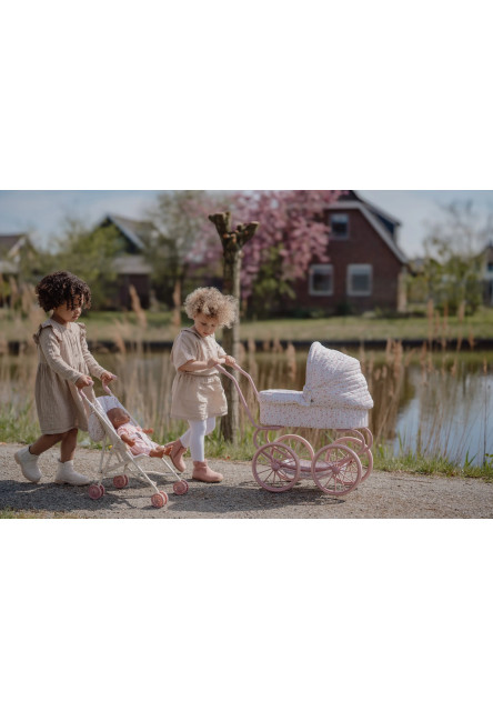 Kočárek pro panenky golfky skládací Soft Flowers