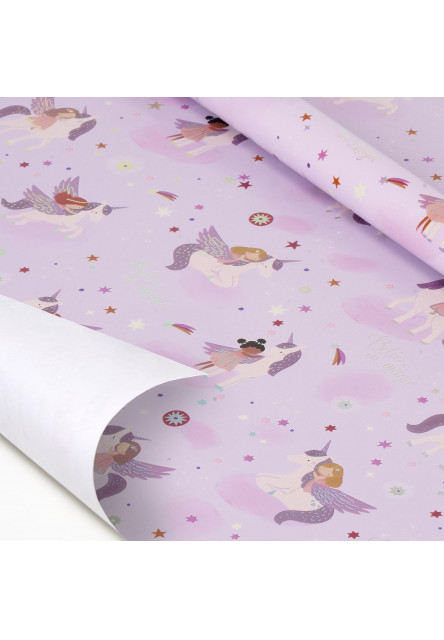 Baliaci papier Legami Wrapping Paper - Unicorn Purple