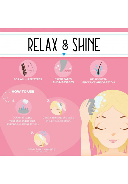 Masážna kefa na pokožku hlavy Legami Scalp Massager - Kitty