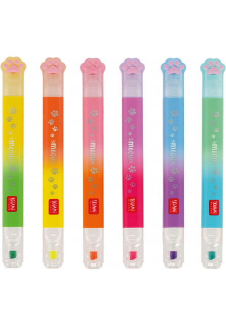 Sada 6 obojstranných zvýrazňovačov Legami Meow - Kitty