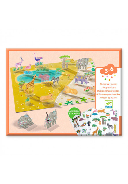 Zvieratá: Zdvíhacie odnímateľné samolepky