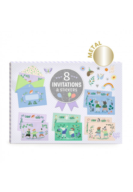 Sprievod zvierat: 8 pozvánok & samolepky