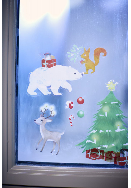 Nálepky na okno - wonder winter - forest friends