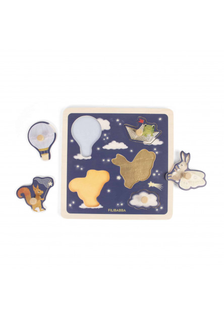 Drevené senzorické puzzle - little adventurers