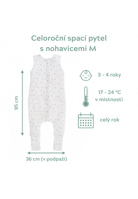 Celoroční spací pytel s nohavicemi Sleepee Green Forest M