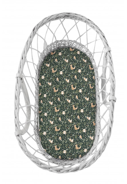 Prostěradlo Sleepee We Care do kočárku, košíku a kolébky Green Forest