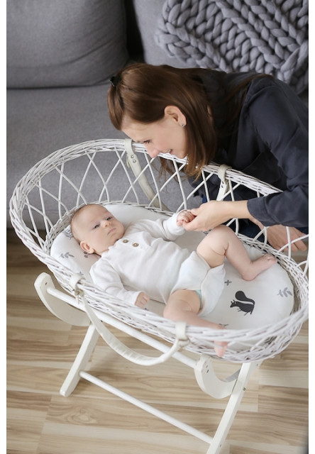 Prostěradlo Sleepee We Care do kočárku, košíku a kolébky Ivory Forest