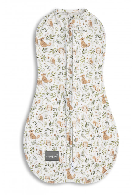 Zavinovačka Sleepee First Step Swaddle s čepičkou zdarma Ivory Forest