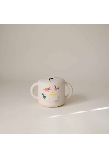 Silikónový pohárik na snack mushie - dinosaurs