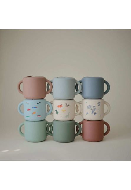 Silikónový pohárik na snack mushie - dinosaurs