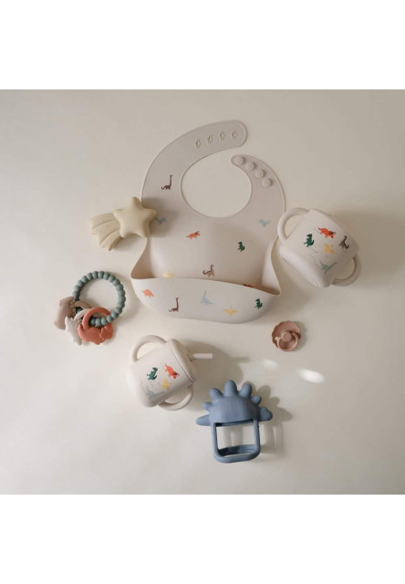 Silikónový pohárik na snack mushie - dinosaurs