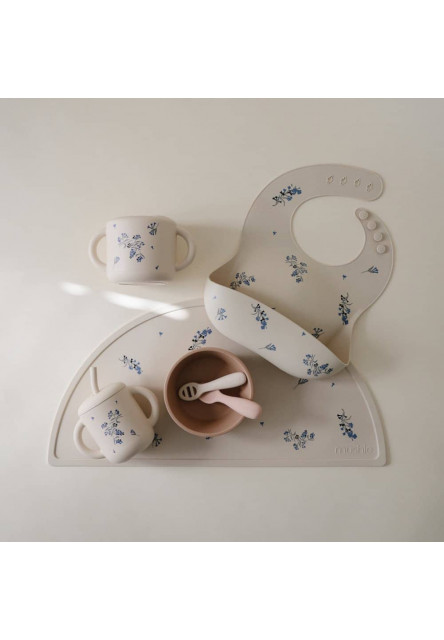 Silikónový pohárik so slamkou mushie - lilac flowers