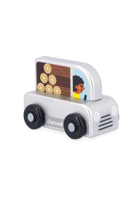 Cross roads Drevené auto na tlačenie Pickup sivé