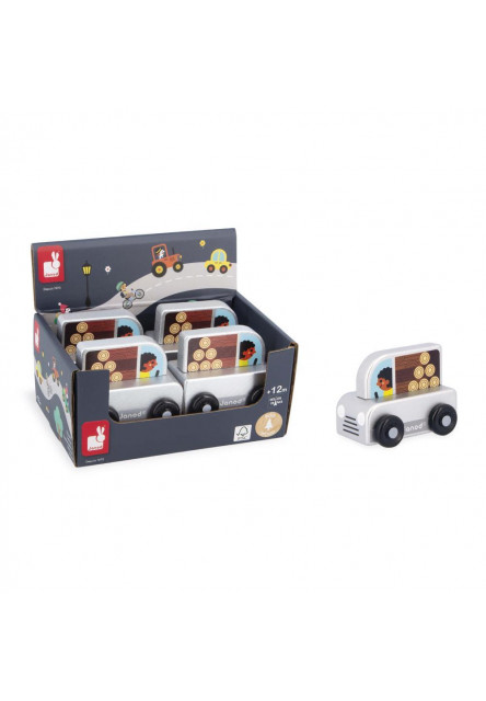 Cross roads Drevené auto na tlačenie Pickup sivé