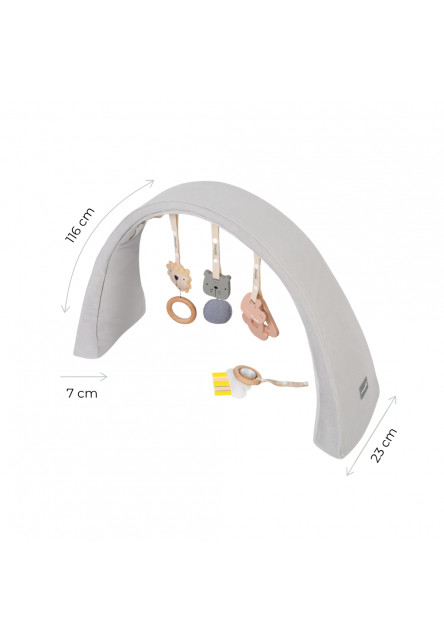 Nastavitelná hrazdička s hračkami a bílým šumem 2v1 Sleepee Grey