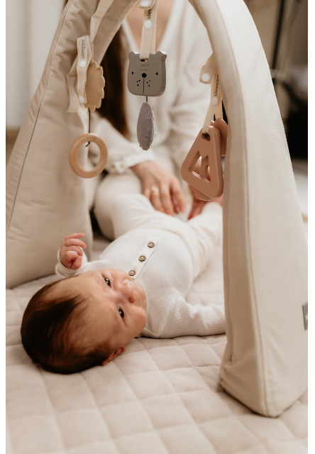 Nastavitelná hrazdička s hračkami a bílým šumem 2v1 Sleepee Pink