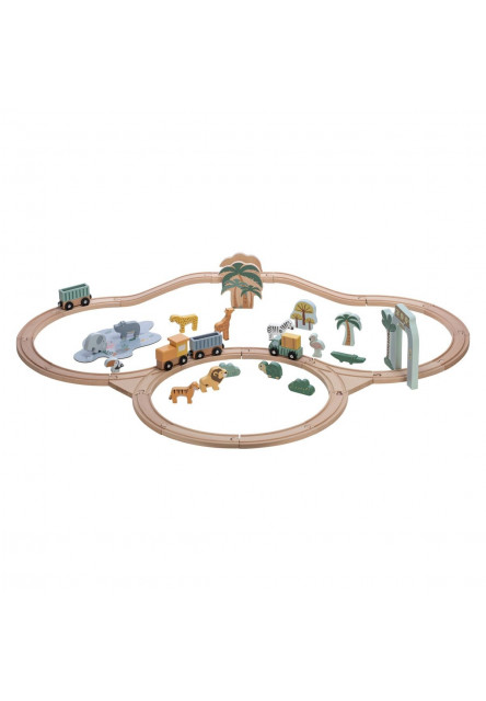 Free2Play Dřevěná vláčkodráha se zvířátky