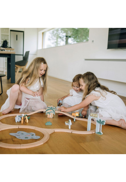 Free2Play Dřevěná vláčkodráha se zvířátky
