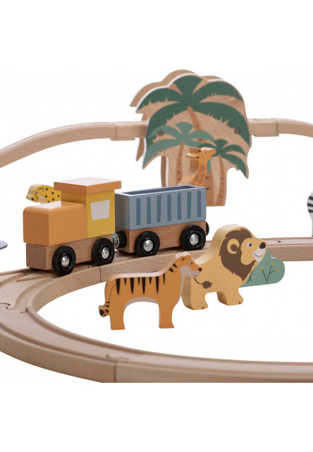 Free2Play Dřevěná vláčkodráha se zvířátky