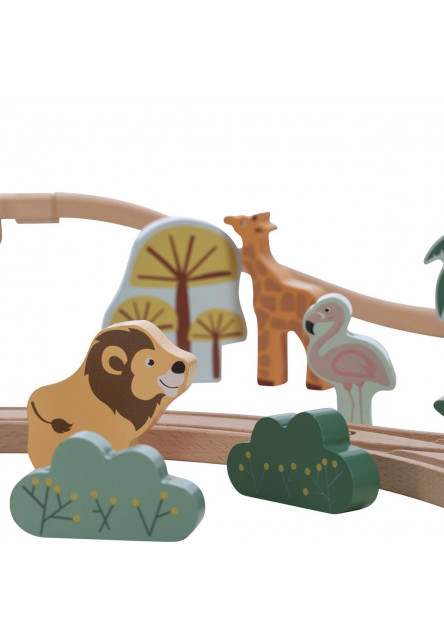 Free2Play Dřevěná vláčkodráha se zvířátky