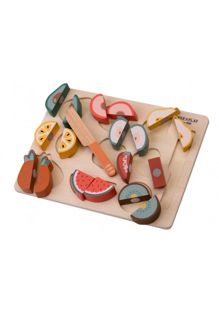 Free2Play Dřevěný set Krájej ovoce!
