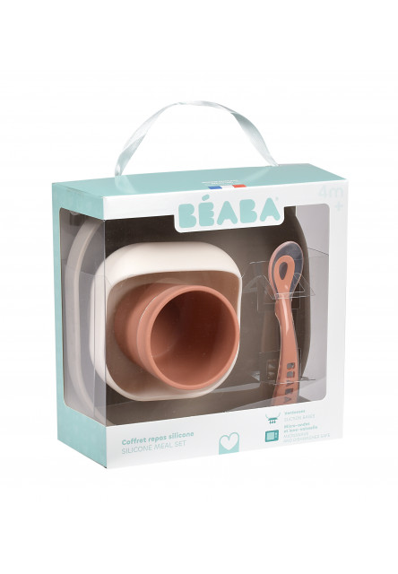 Jídelní sada silikonová 4-dílná Terracotta / Gazelle